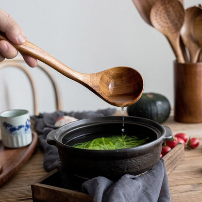 Eco Friendly Wooden Kitchen Utensil Set - Durable & Easy Clean