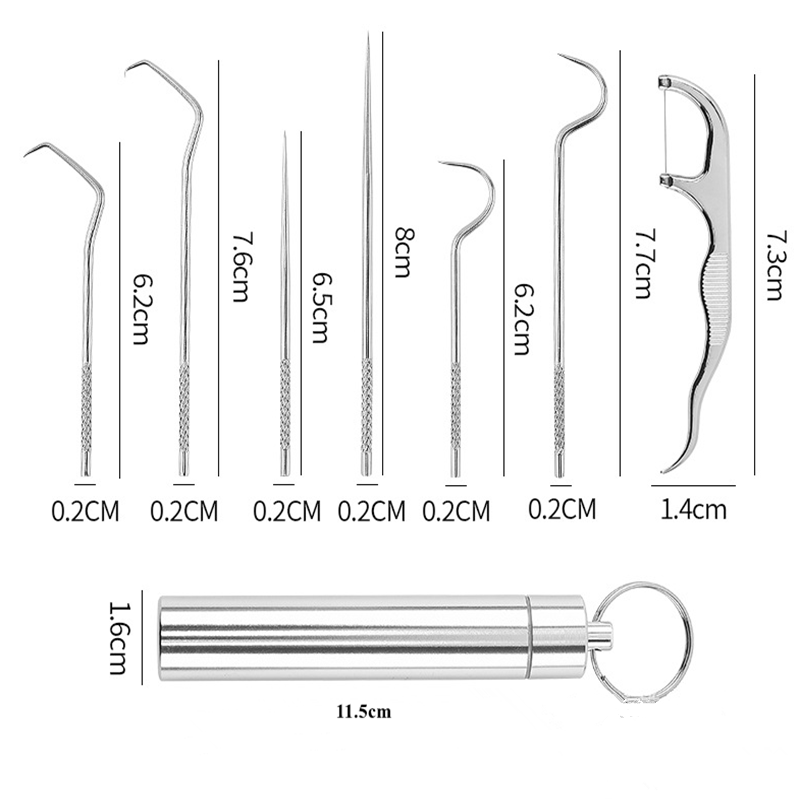 Premium Metal Toothpicks 7 Piece Set