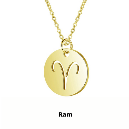 Eco Friendly Zodiac Pendant Stainless Steel Necklace