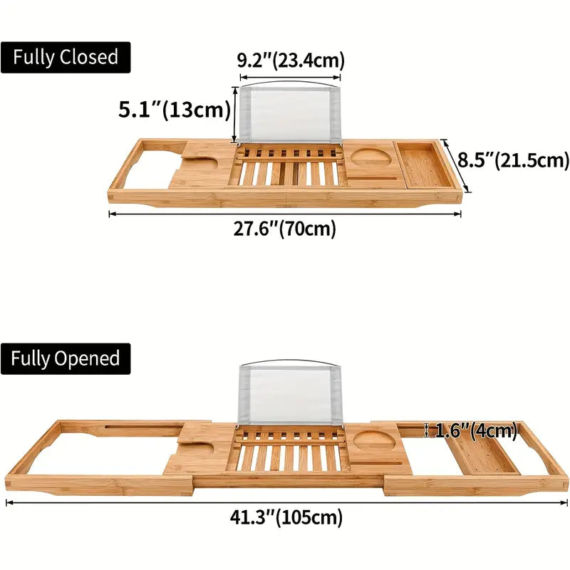 Luxury Wooden Adjustable Bath Tub Caddy
