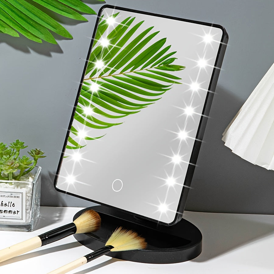 Compact Travel Makeup Mirror with 16 LED Lights