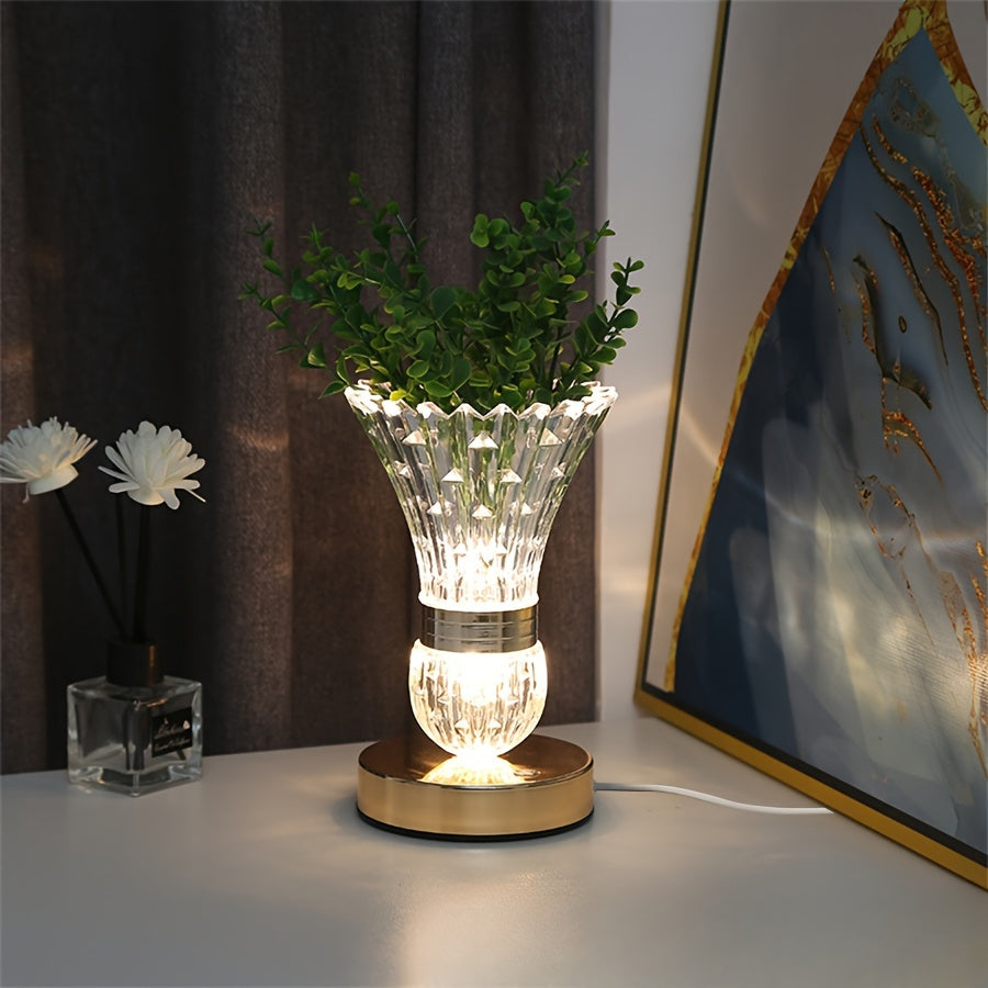 Luxury LED Crystal Desk Lamp with Adjustable Brightness