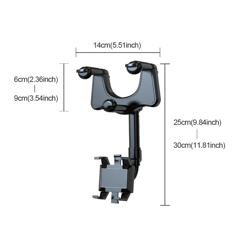 Adjustable Car Phone Mount Rear View Mirror Holder