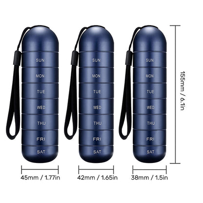 Compact 7 Day Travel Pill Box Organizer