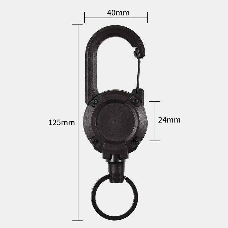 Compact Retractable Outdoor Keychain with Wire Rope