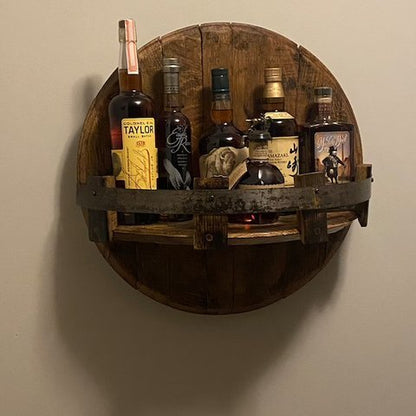 Whiskey Barrel Display Shelf