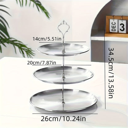 Stainless Steel Triple Serving Platter for Parties