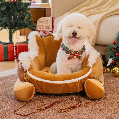Warm Plush Dog Bed for Winter Nights