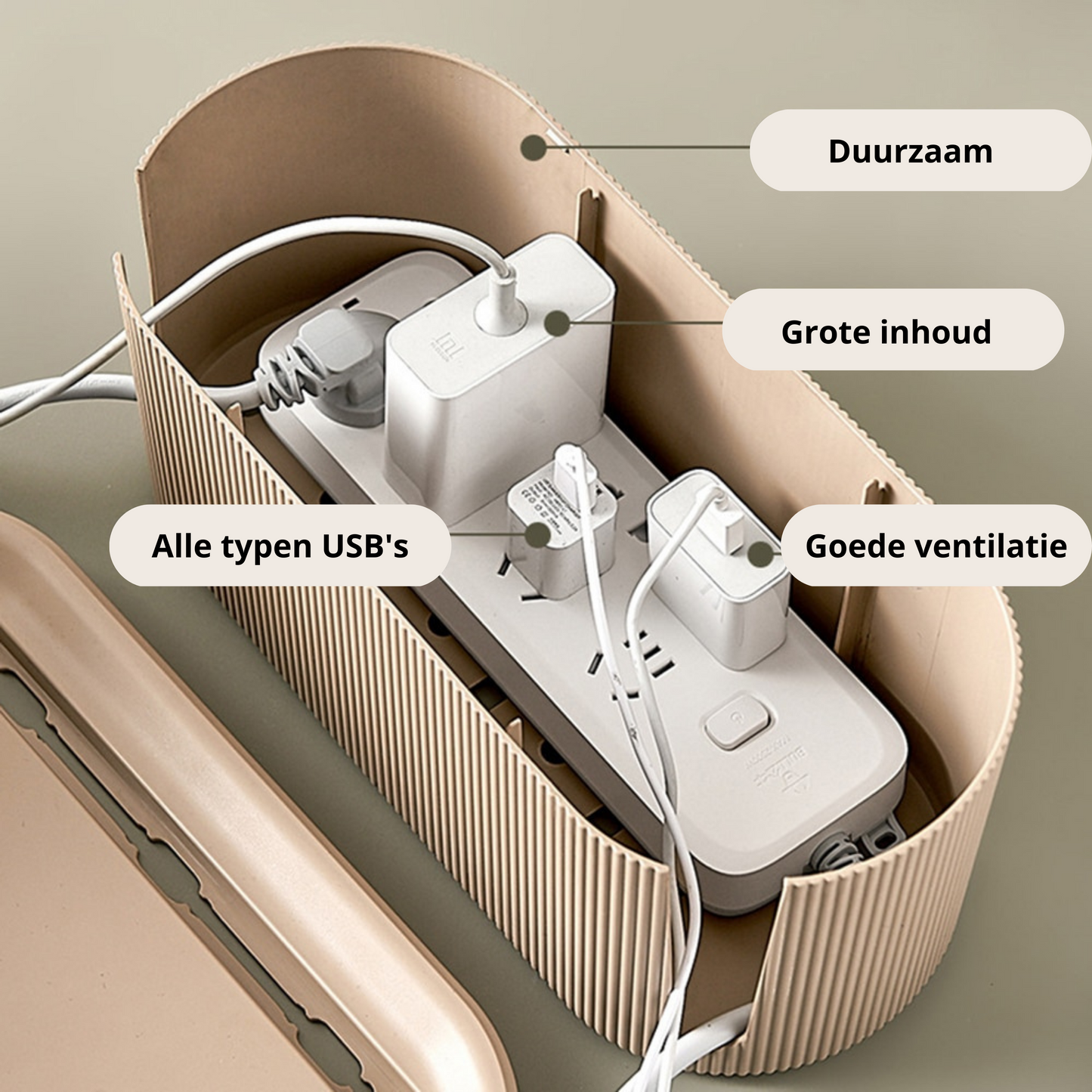 Compact Cable Management Box Organizer