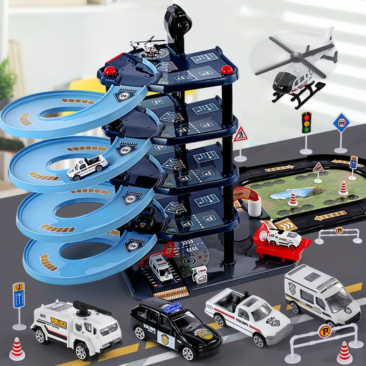 Action Fire Station Playset with Police Cars - Befez