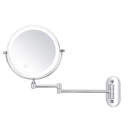 Compact Rechargeable LED Makeup Mirror with 10x Zoom