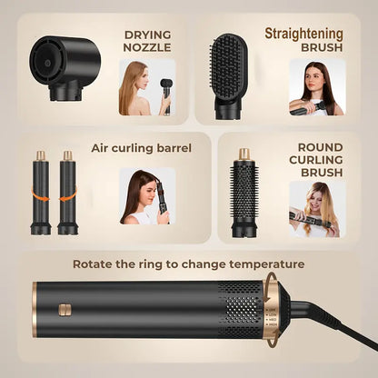 Versatile 5-in-1 Hair Styler Kit - Dryer, Curler, Straightener