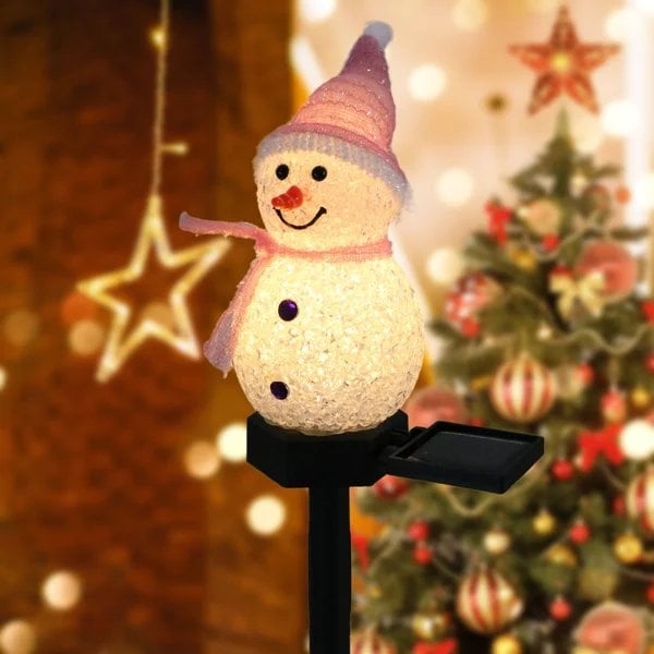 Solar Powered Outdoor Snowman Lamp