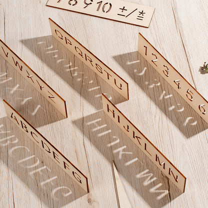 Wooden Alphabet Tracing Templates for Kids