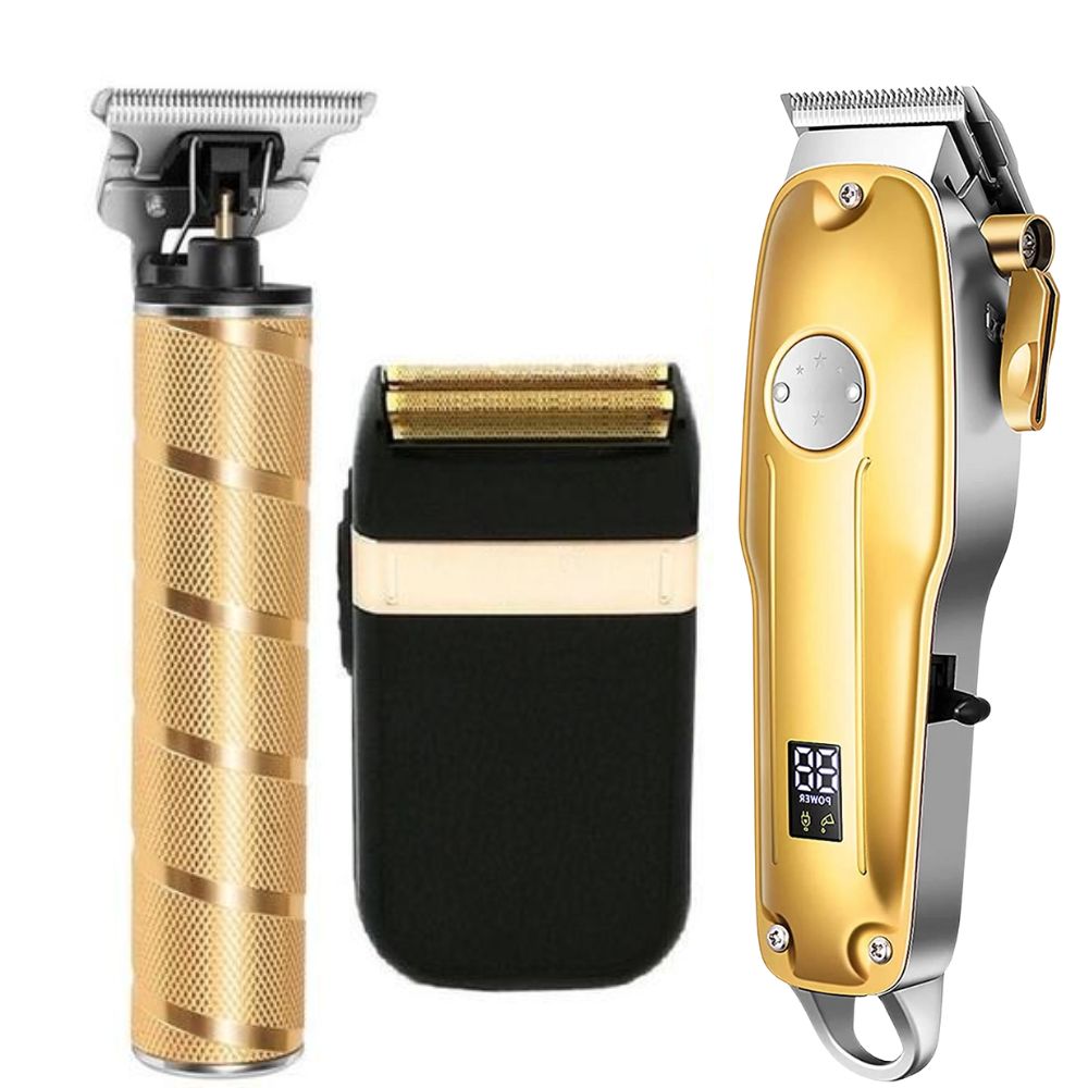 Premium Cordless Men's Hair Trimmers Gold Kit - Befez