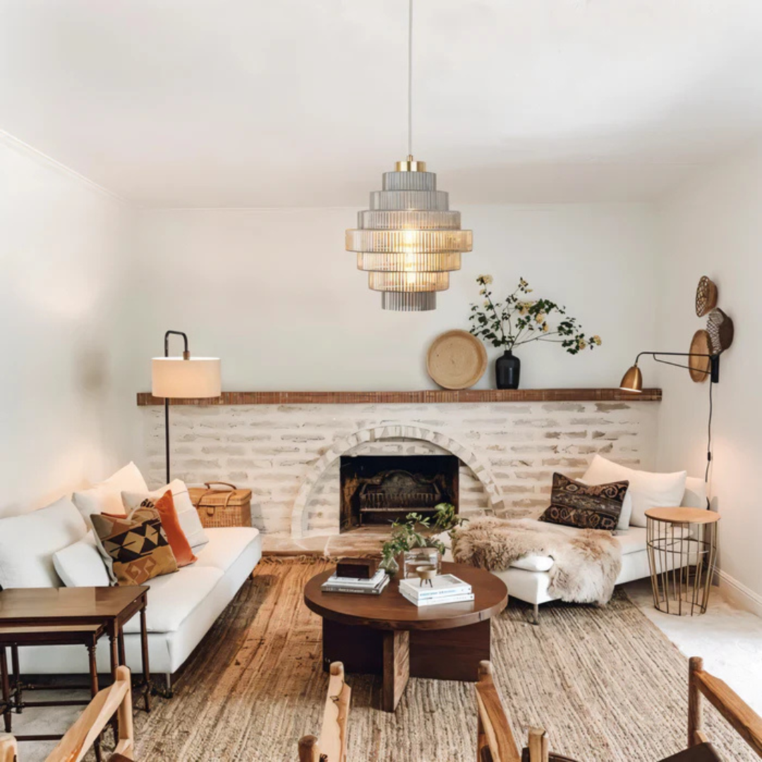 Vintage Hanging Glass Pendant Light