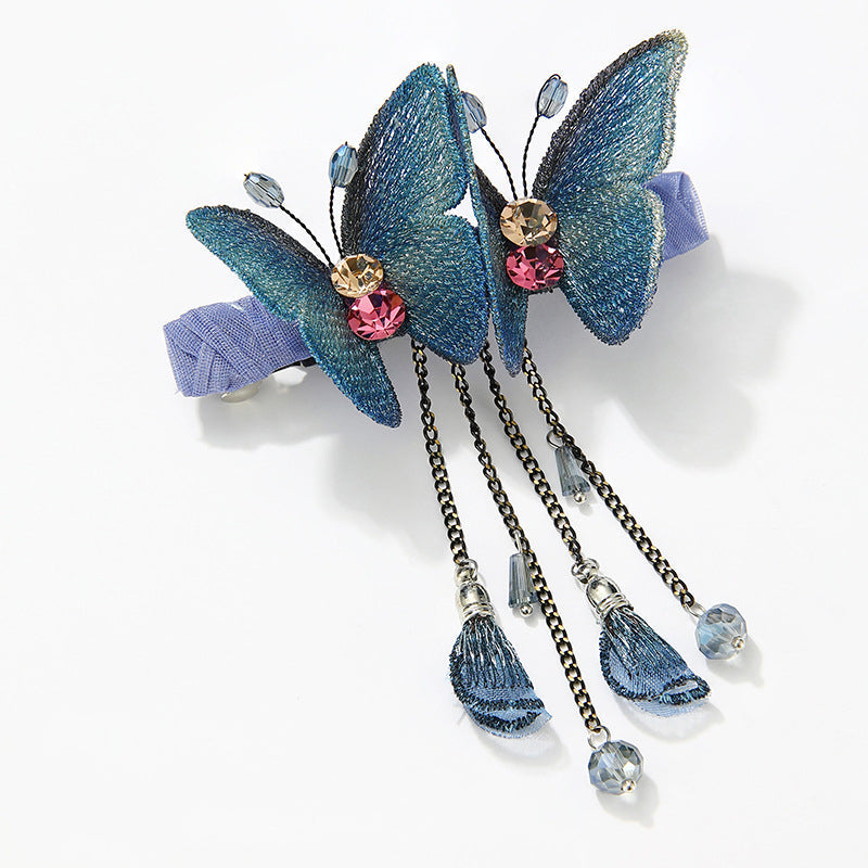 Colorful Butterfly Hairpin with Tassels