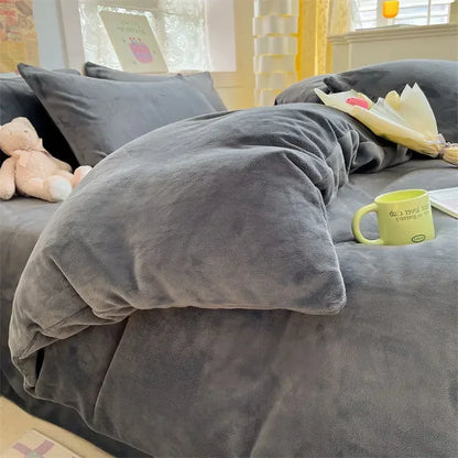Soft Plush Fleece Duvet Cover Set
