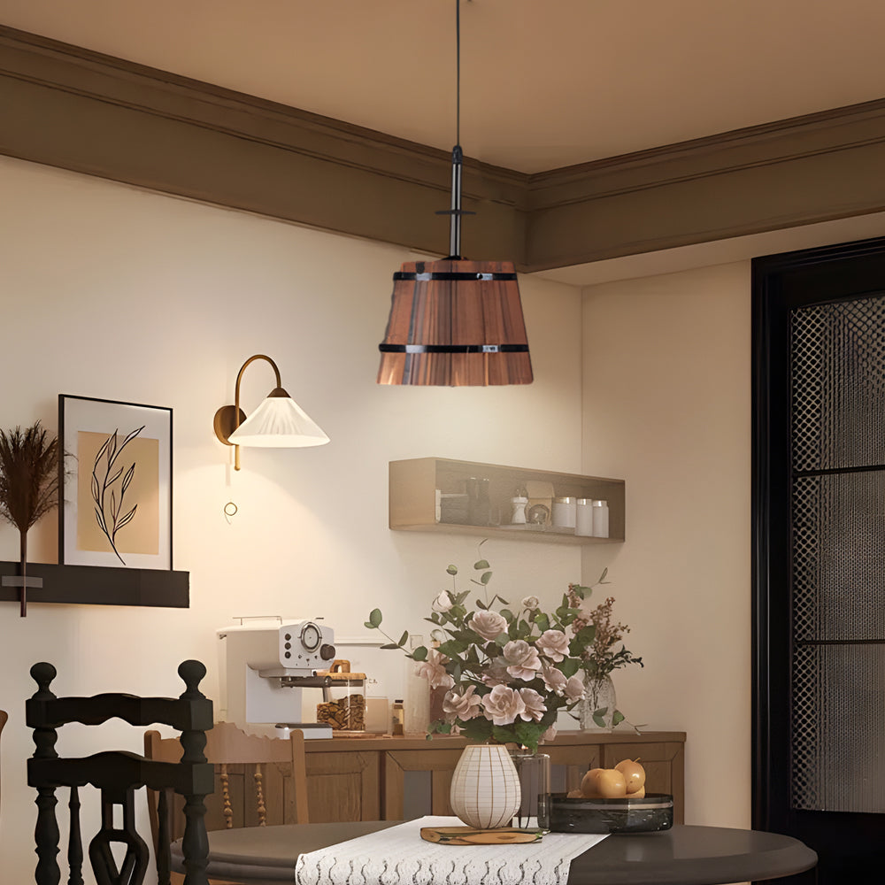 Rustic Wooden Hanging Bar Light - Befez