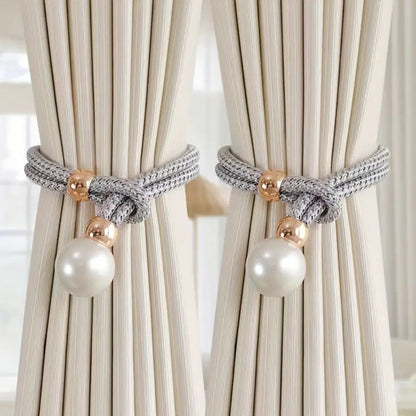 Shiny Pearl Curtain Tieback 2 Piece Set