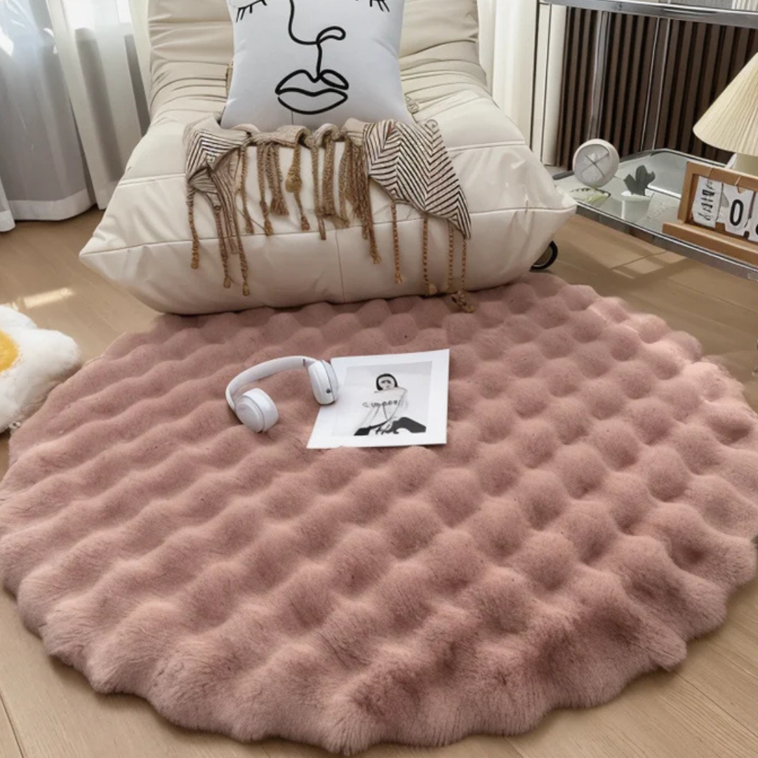 Soft Round Fleece Rug 90x90cm