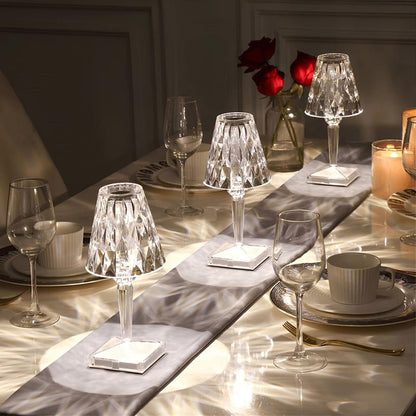 Stylish Glass Table Lamp with Touch Dimmer