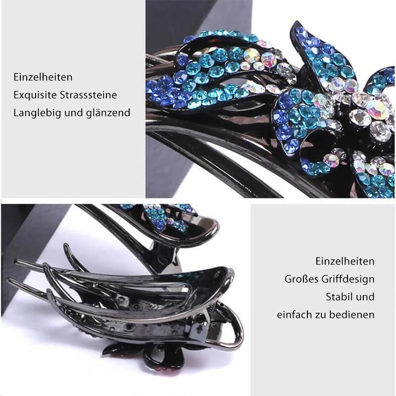 Glittery Floral Double Hair Barrette