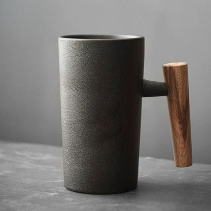 Unique Wooden Handle Coffee Mug