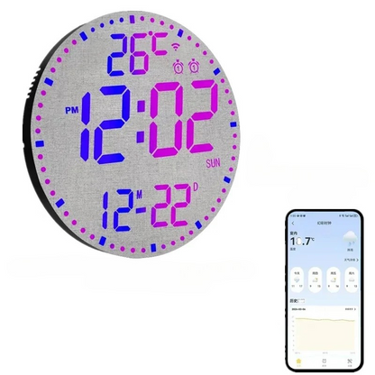 Digital LED Wall Clock with Calendar and WiFi