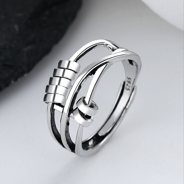 Comfort Fit Adjustable Silver Ring