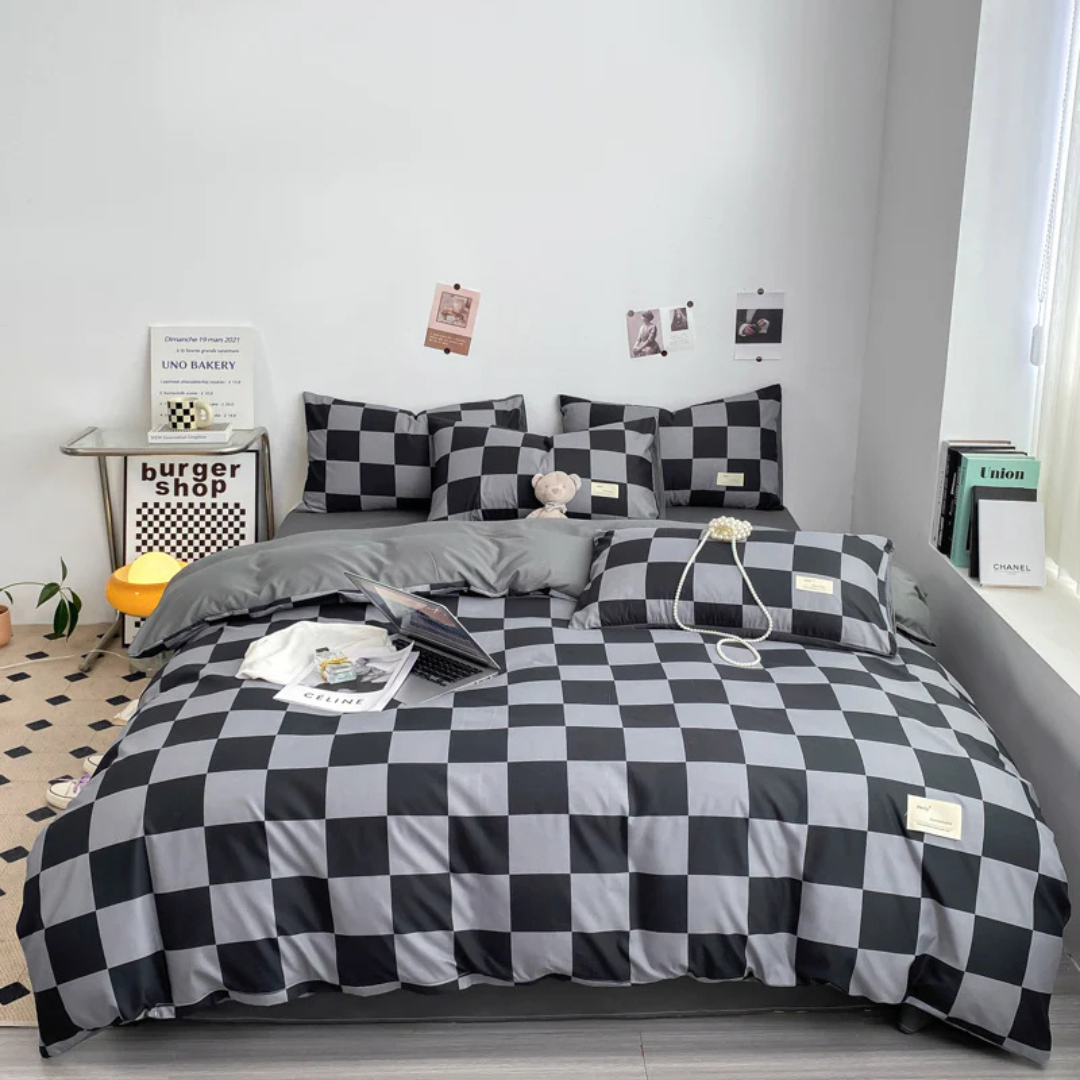 Premium Plaid Duvet Cover Set