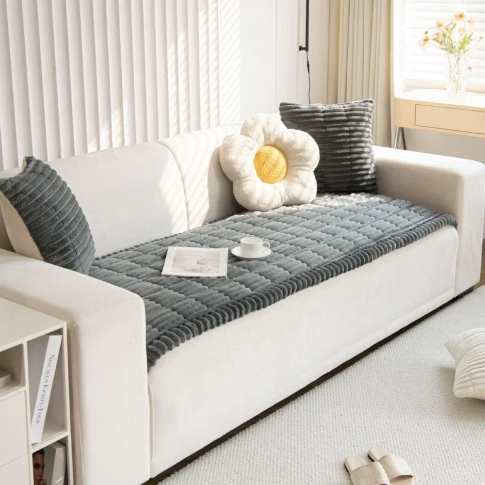 Soft Fleece Sofa Cover Slipcover Protector