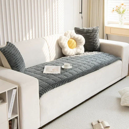 Soft Fleece Sofa Cover Slipcover Protector