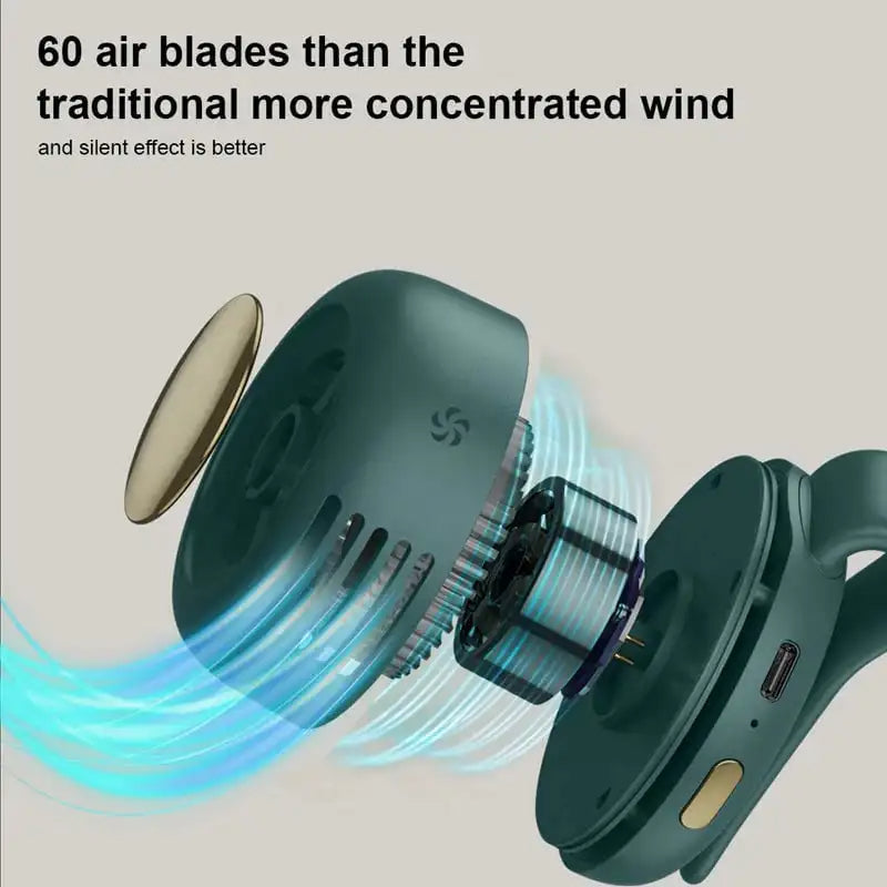 Compact Personal Neck Fan with Slim Handheld Style