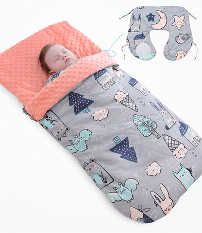 Soft Baby Sleep Sack with Hooded Minky Blanket