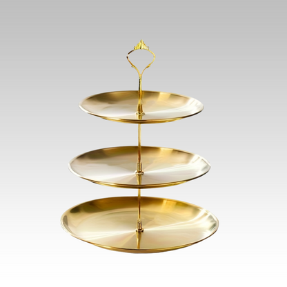 Stainless Steel Triple Serving Platter for Parties