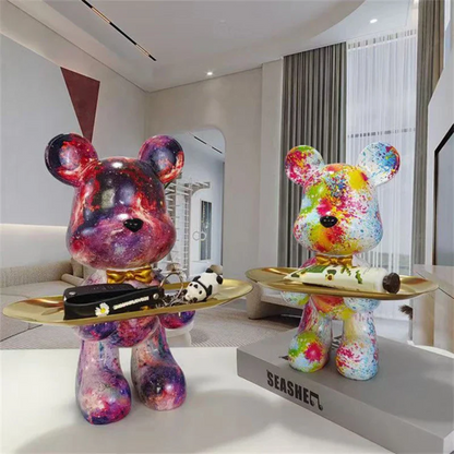 Colorful Urban Bear Figurine