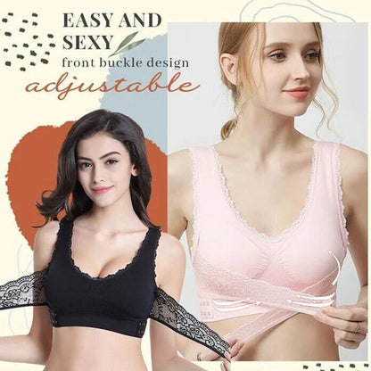 Comfortable Cross Over Lace Wire Bra