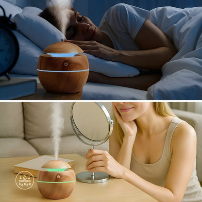 Soothing Cool Mist LED Nightlight - Wooden Finish