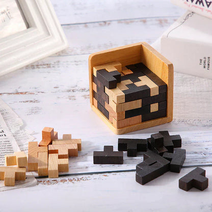 Challenging Wood Puzzle - 3D Brain Teaser Toy