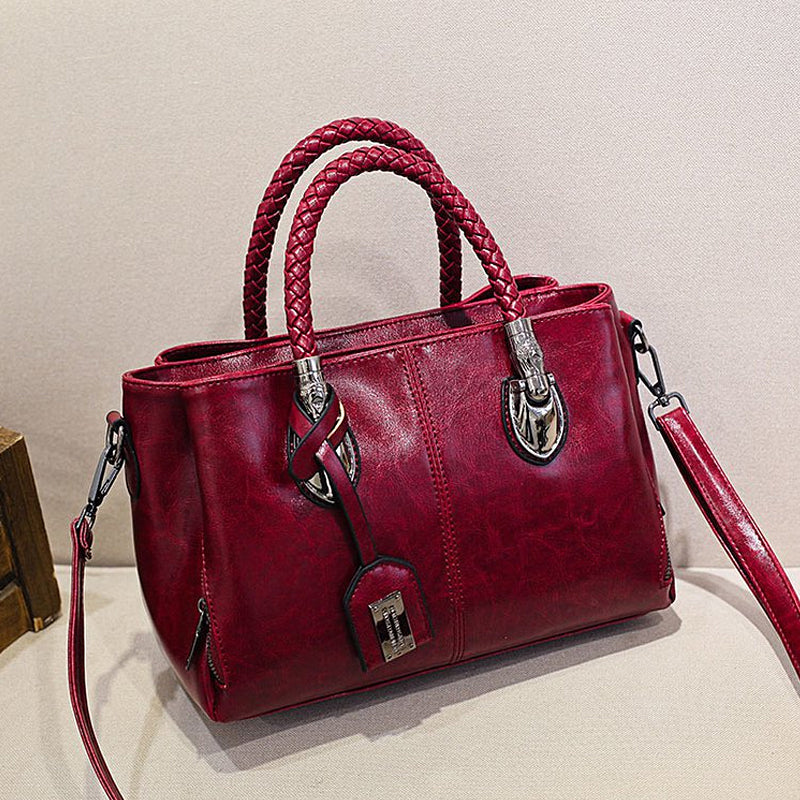 Premium Wax Leather Tote Handbag