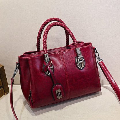 Premium Wax Leather Tote Handbag