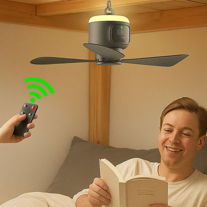 Rechargeable Ceiling Fan with LED Light