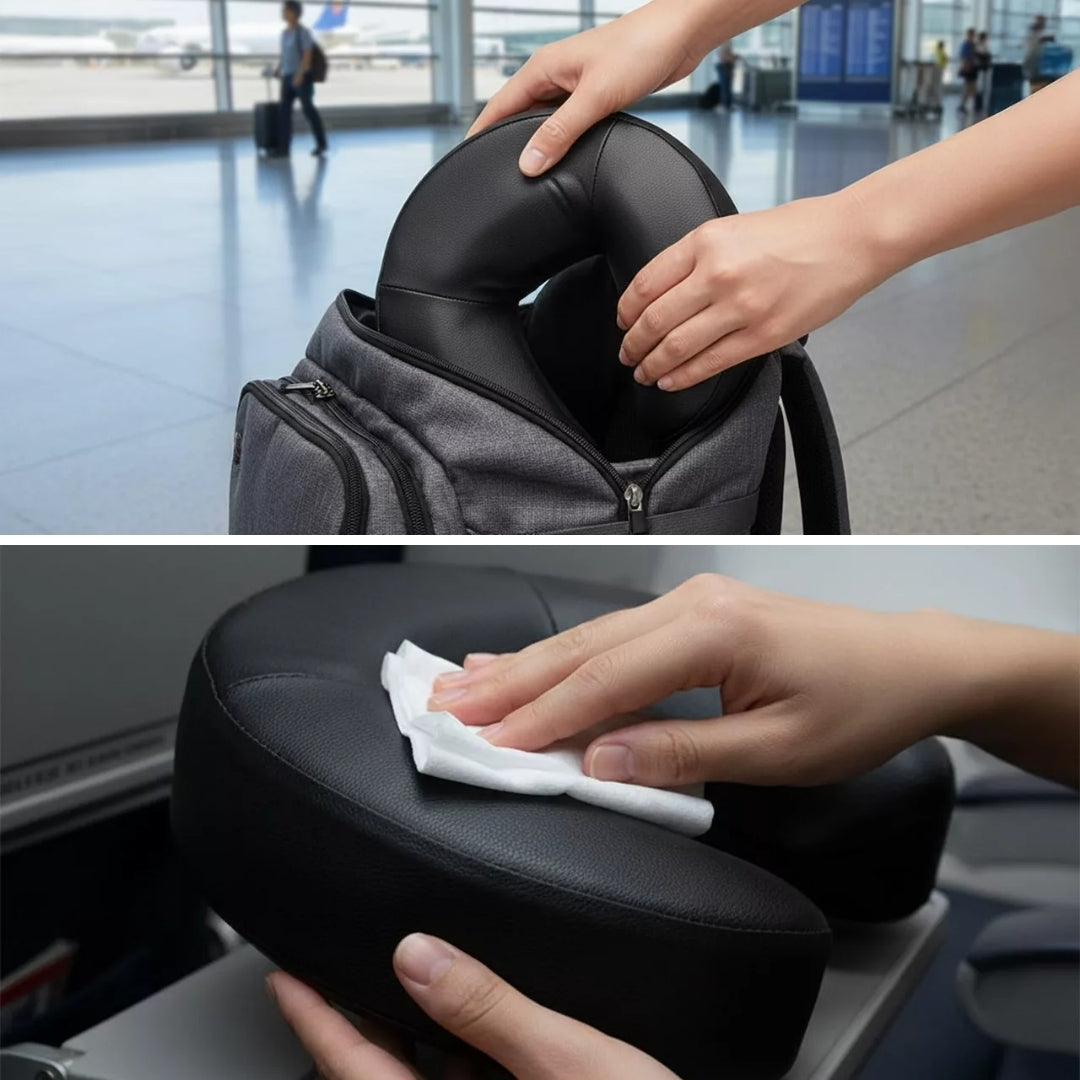 Travel Neck Pillow - Soft Ergonomic Support Cushion