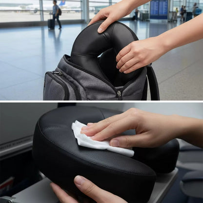 Travel Neck Pillow - Soft Ergonomic Support Cushion