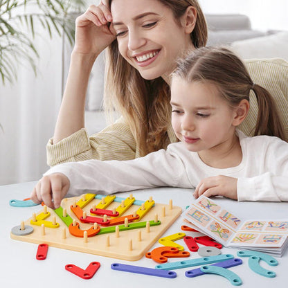 Colorful Wooden Learning Peg Board