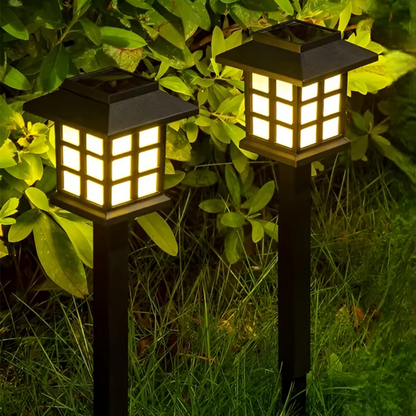 Premium Solar Garden Lamp Black Outdoor