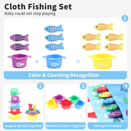 Colorful Kids Fishing Set Plush Toy