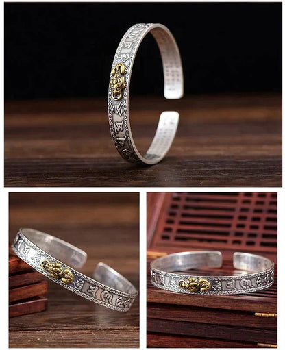 Lucky Chinese Pixiu Silver Charm Bracelet