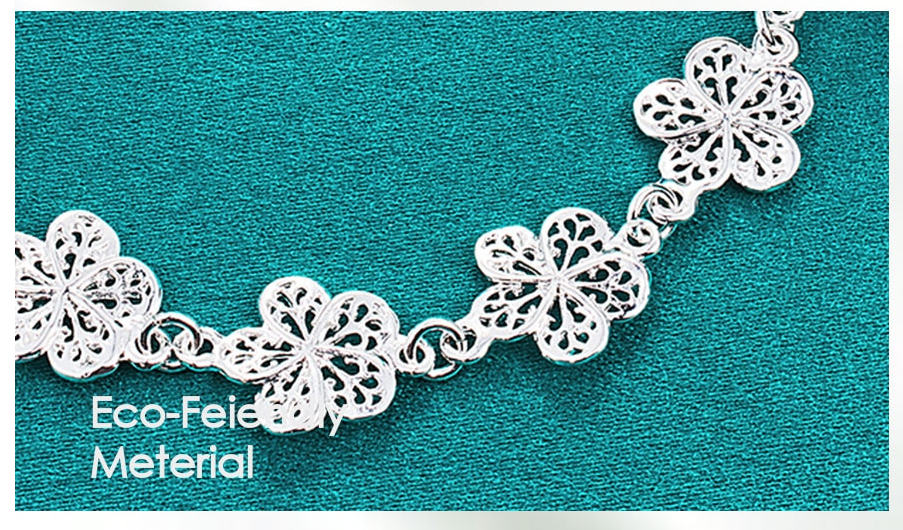 Delicate Sterling Silver Chain Bracelet with Fancy Details